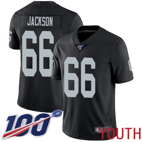 Oakland Raiders Limited Black Youth Gabe Jackson Home Jersey NFL Football 66 100th Season Vapor Jersey